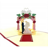 Handmade 3D Pop Up Wedding Card Colourful Country Garden Wedding Big Day Wedding Invitation 
